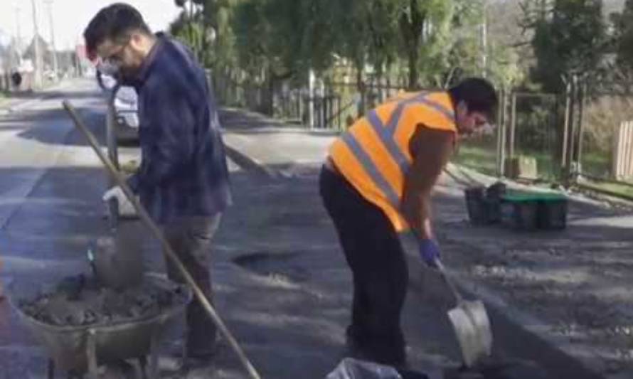 Realizaron labores de asfaltado en Alerce