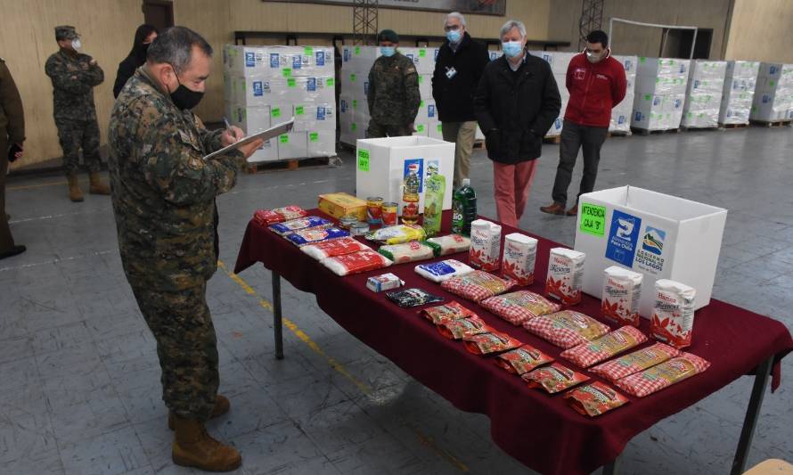 Distribución de cajas de alimento parte el miércoles en Los Lagos