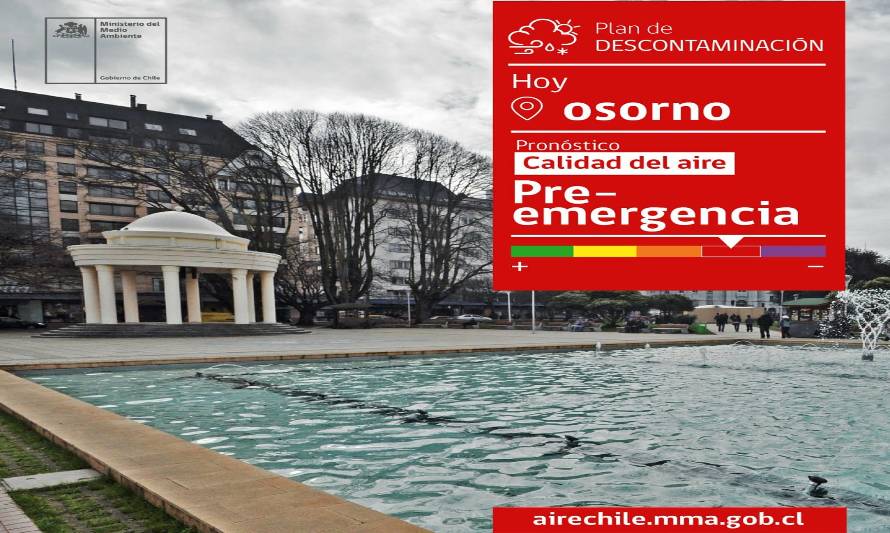 Premergencia Ambiental para la ciudad de Osorno hoy lunes

