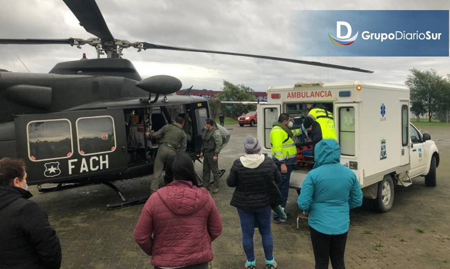 FACH hizo traslado aeromédico de paciente embarazada desde Chaitén a Puerto Montt