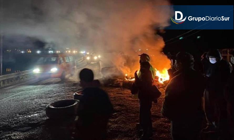 Pescadores artesanales se manifestaron con barricadas en Ancud