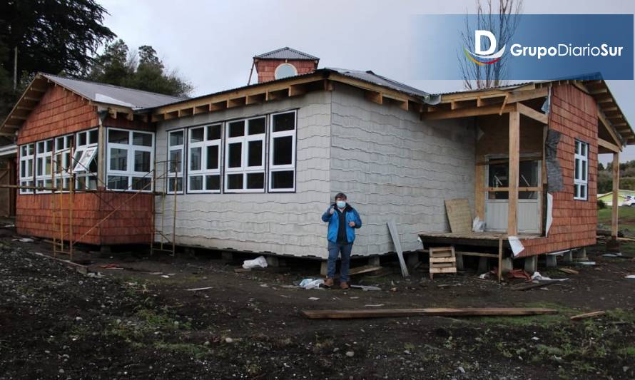 Avanzan obras de reposición de la escuela rural de Trincao en Quellón