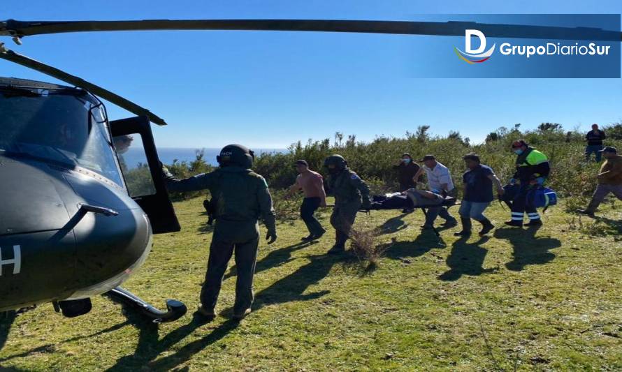 Evacúan de emergencia a accidentado en Caleta San Pedro