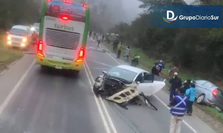 Dos lesionados dejó accidente múltiple en ruta Paillaco-Valdivia