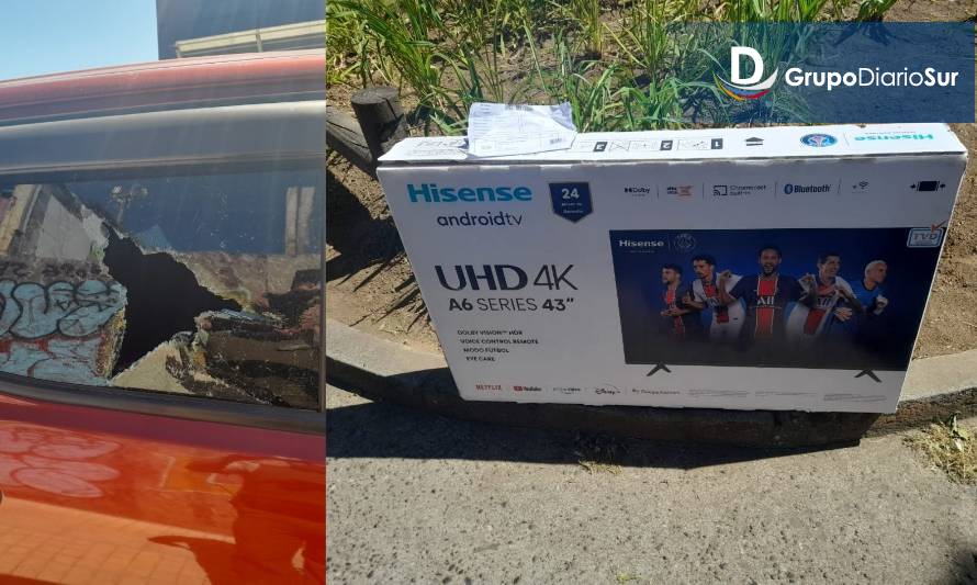 Detienen a sujeto que robó un televisor desde una camioneta en Osorno