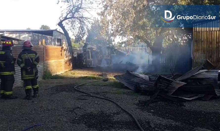 Incendio consumió bodega en Osorno