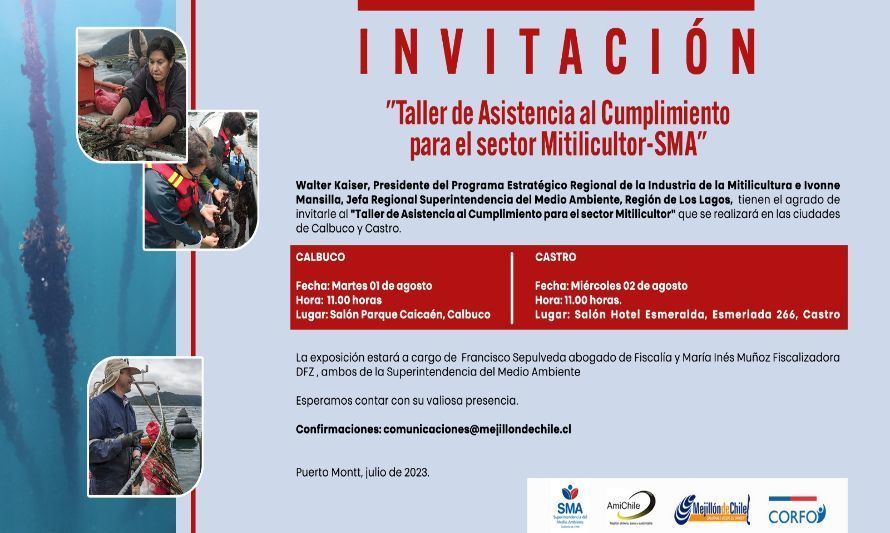 Programa Estratégico Regional del Mejillón y Superintendencia del Medioambiente realizan talleres normativos para mitilicultores
