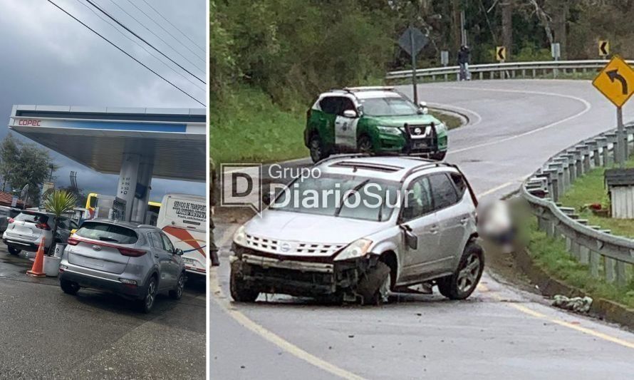 Huyeron de servicentro sin pagar, con estanque roto y volcaron: una mujer falleció