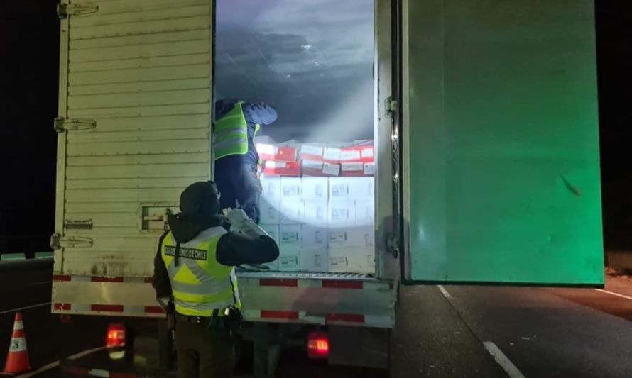 Fiscalización carretera de Sernapesca en la Ruta 5 Sur logró la incautación de más de 6 toneladas  de salmónidos