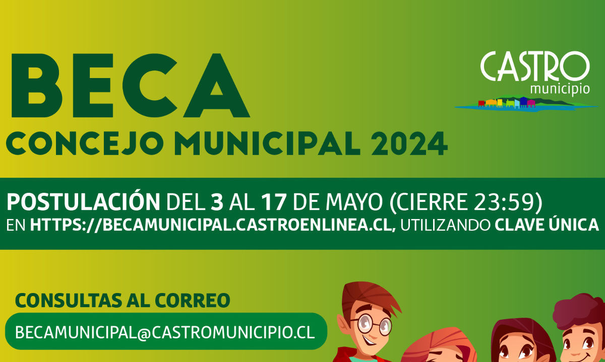 Castro: En mayo comienzan las postulaciones a la Beca Concejo Municipal 2024 