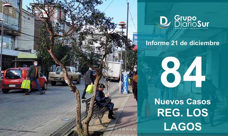 Región de Los Lagos suma 84 nuevos contagios este martes